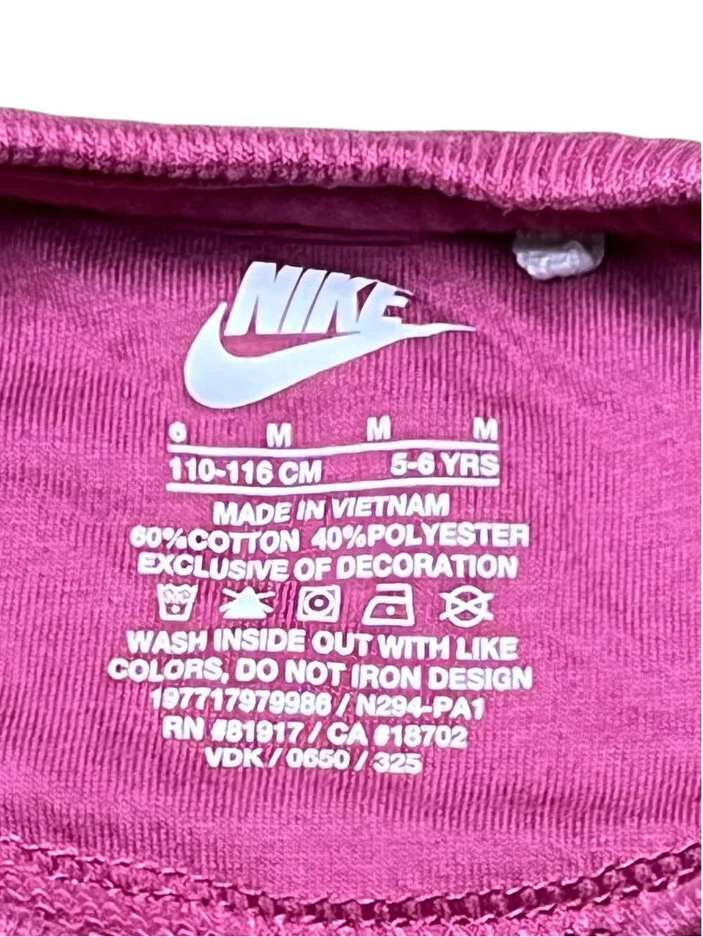 Nike Girl’s Vibrant Pink Ruffle Sleeve Crewneck Sweatshirt Size 6